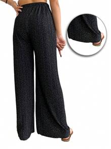 pantalón para dama holgado y fresco - Negro - Ver 2
