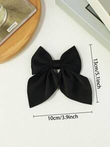2件套女士优雅蝴蝶结缎面装饰发夹套装，适合日常佩戴，情人节最佳礼物之选，发饰，发夹，发爪夹，发卡，学生用品，大学用品，蝴蝶结，可爱，头部饰品，发卡 - 黑與白 - 查看 3