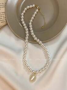 Un collar de perlas barrocas de alta gama - Blanco - Ver 4