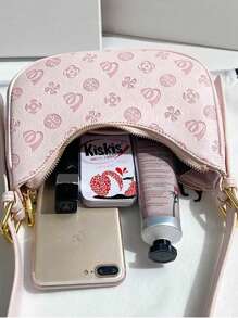 Neuankömmling 2024 Damen rosa Achseltasche, Schulter-Umhängetasche mit sichelförmiger Form, perfekt für lässige Frühlings- und Sommer-Outfits (Hinweis: Die Verpackungstasche auf dem Bild ist nicht enthalten)