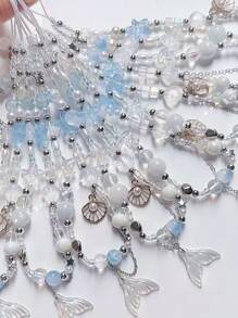 Ins Style Mermaid Princess Shell Pendant Mobile Phone & Camera & Album Strap Diy Beaded Chain Gifts For Mother, Family, Friends, Birthday, Holiday Phone Charm, Phone Chain