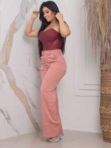 Faraya Jeans Women Pants - وردي صدئ - مشاهدة 2