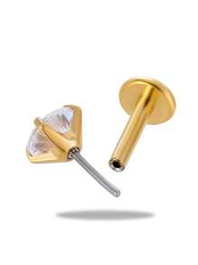 Toppiercing 1對簡約時尚圓形四爪推釘不銹鋼耳軟骨穿刺釘