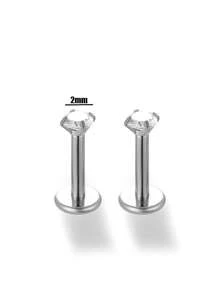 Toppiercing 1對簡約時尚圓形四爪推釘不銹鋼耳軟骨穿刺釘