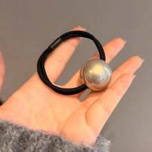 1 pieza Lazo de pelo con cuentas simple y elegante para mujeres, lazo de pelo elástico con un tacto de alta gama, sostenedor de coleta durable, lazos de pelo de calle, sostenedores de coleta, ligas de pelo, bandas de goma para el cabello, scrunchies, cuerda para el cabello