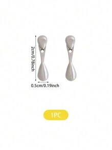 1pair Fashionable Simple Small Teardrop Shaped Metallic Stud Earrings For Women, Gold/Silver