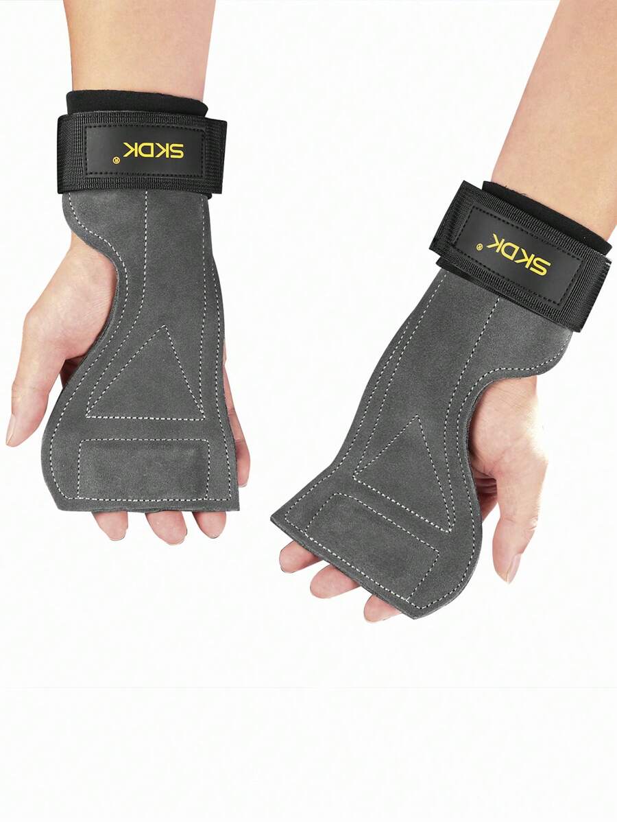 SKDK 1 Pair Padded Weight Lifting Straps Deadlift Straps With Wrist Support, Gym Wrist Straps For Weightlifting And Workout, Lifting Grips Hand Straps For Men Women. Gym Accessories - 灰色 - 查看 1