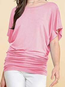 Asymmetrical Drop Shoulder Blouse For Women Fashion