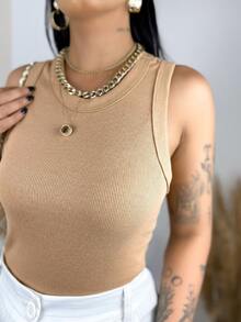 Women Tank Tops & Camis - 米色 - 查看 3