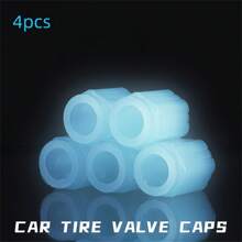 Universal 4pcs Luminous Valve Stem Caps - Waterproof, Glowing Car & Bike Tire Decor, Nighttime Visibility