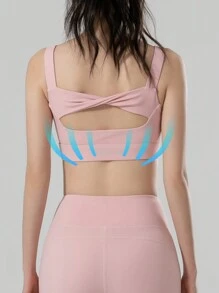RUNNING GIRL RUNNING GIRL Women's High Impact Fitness Running Shockproof Push Up Yoga Sports Bra, Backless Vest Style