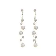 2pcs Super Fairy Elegant Tassel Faux Pearl Earrings Sweet Cool Minimalist S925 Silver Pin Earrings High-End Feeling Halloween