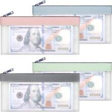 2 Pcs Money Bag, 7.7x3.7 Inch Money Pouch With Zipper For Cash,Bank Bags, Money Folder,Cash Holder For Coins,Cosmetics,Bills,Tool Etc. Back To School,Back To School,School Supplies