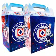 40 Cajas para Dulceros Personaje Equipo Cruz Azul para Fiesta Aguinaldos Colores Dulceras Cajita Adorno Regalo Bolo Volo Pascua Posada Recuerdo Decoracion Cumpleaños - Azul - Ver 1