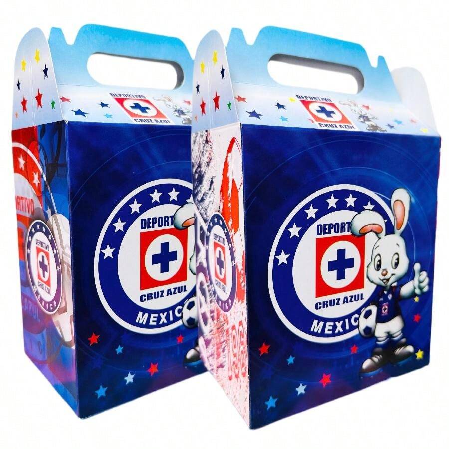 40 Cajas para Dulceros Personaje Equipo Cruz Azul para Fiesta Aguinaldos Colores Dulceras Cajita Adorno Regalo Bolo Volo Pascua Posada Recuerdo Decoracion Cumpleaños - Azul - Ver 1