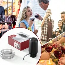 酒類贈品套裝，2024年新款自動酒氣分解器注酒器。酒瓶泵，是酒愛好者或個人使用的最佳禮物 - 黑色 - 查看 4