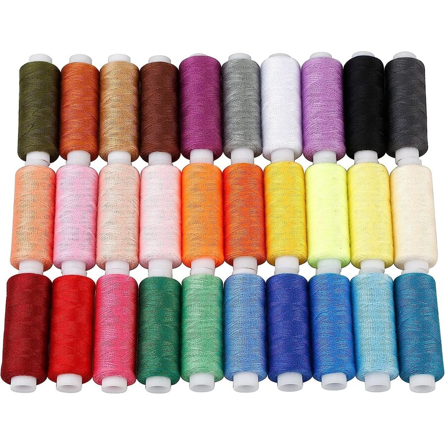20入組各種顏色縫紉線，適用於刺繡、縫紉和服裝制作，適合縫紉愛好者和初學者使用。 - 彩色 - 查看 1