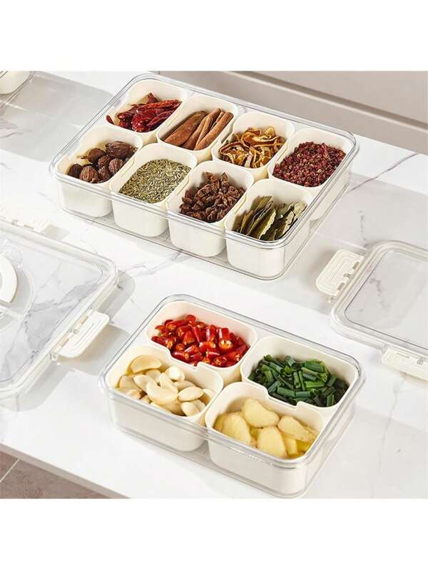 Divided Serving Tray With Lid And Handle - Snackle Box Charcuterie Container For Portable Snack Platters - Clear Organizer For Candy, Fruits, Nuts, Snacks - Perfect For Party, Entertaining,Kitchen,Christmas Gift