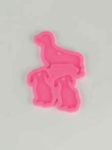 1個epoxy樹脂鬥牛犬家庭母親和嬰兒矽膠模具,可用於diy珠寶製作工藝/鑰匙扣 - 粉色 - 查看 20