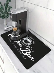 1pc Coffee Mat Coffee Bar Mat Absorbent Non Slip Coffee Mat For Countertops Coffee Bar Accessories Coffee Dish Drying Mat For Coffee Station Waterproof