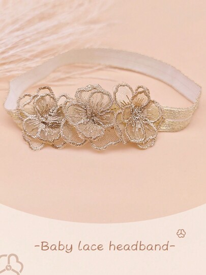 1 قطعة شريطة رأس محبوكة بأزهار ذهبية اللون لصبايا الأطفال، مناسبة للاستخدام اليومي والهدايا والتصوير الفوتوغرافي واكسسوارات شعر الأطفال حب في يوم الحب