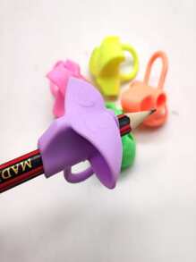 6pcs Triangular Pencil Grip - Soft Rubber Pencil Grip Corrector For Kindergarten And Elementary School Students(Color Random)Office, School, Drawing,Student,Markers,Stationery,Boys,Girls,School Supplies - Multicolor - View 4