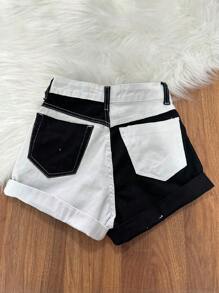 Women Denim Shorts - màu đen - Xem 3