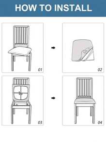 Copri-sedia per sedie da pranzo in tessuto Jacquard, fodera per sedia turqouise 1 pezzo - Beige - Visualizzare 6