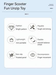 迷你手指滑板 - 新奇玩具 - 缓解压力创意模拟 - 可培养运动技能 - 适合/圣诞礼物