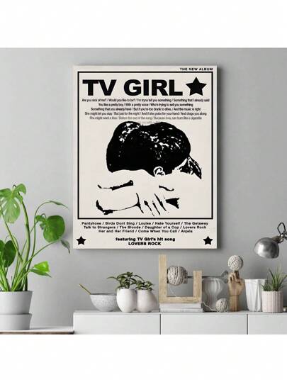 1入TV搖滾復古海報，帆布海報，復古藝術，創意海報，臥室，客廳，廚房走廊，牆藝，牆飾，秋季裝飾，房間裝飾，無框理想禮物