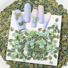 200Pcs Random Mix Leaf Design New Nail Art Accessories Diy Nail Charms Nail Gems Nail Supplies Nails