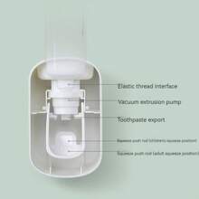 1pc Coco Automatic Toothpaste Dispenser, Bathroom Wallmount Toothpaste Squeezer, Dual Dispenser No Drilling Required Home Bathroom Decor Fall Decor Back To School - Multicolor - View 7