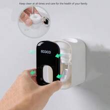 1pc Coco Automatic Toothpaste Dispenser, Bathroom Wallmount Toothpaste Squeezer, Dual Dispenser No Drilling Required Home Bathroom Decor Fall Decor Back To School - Multicolor - View 5