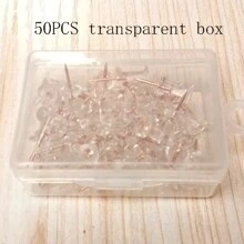 Box Of Colored Pushpins, Oversized Decorative Art Pushpins, Long Transparent DIY Creative Art Office Pins