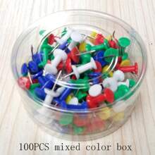Box Of Colored Pushpins, Oversized Decorative Art Pushpins, Long Transparent DIY Creative Art Office Pins