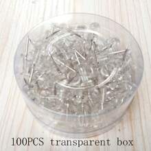 Box Of Colored Pushpins, Oversized Decorative Art Pushpins, Long Transparent DIY Creative Art Office Pins