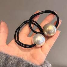 1 pieza Lazo de pelo con cuentas simple y elegante para mujeres, lazo de pelo elástico con un tacto de alta gama, sostenedor de coleta durable, lazos de pelo de calle, sostenedores de coleta, ligas de pelo, bandas de goma para el cabello, scrunchies, cuerda para el cabello