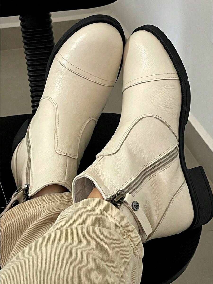 Women Ankle Boots & Booties - Màu be - Xem 1