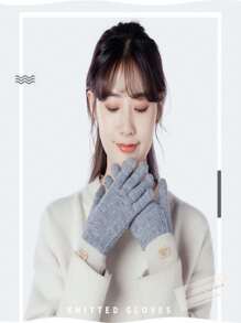 Women Full Finger Gloves - Blue - View 2