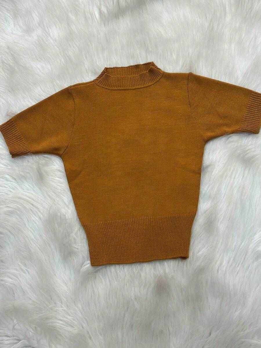 Women Knit Tops - 芥末黃 - 查看 1