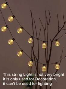 LED 太阳能球形灯串、塑料灯泡、户外太阳能灯串、户外太阳能仙女灯、用于露营/花园/派对/露台/庭院装饰秋季装饰家居装饰户外装饰 - 黃色 - 查看 14