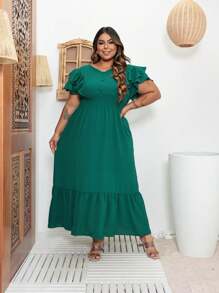 Plus Size Dresses - xanh quân đội - Xem 1