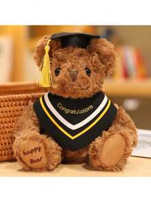 1 Piece Graduation Bear 20cm Animal Plush Bear With Graduation Hat Toy Filling Bear Decoration Bear Doll Graduation Gift,Party Gifts,Birthday Gift - Multicolor - View 7