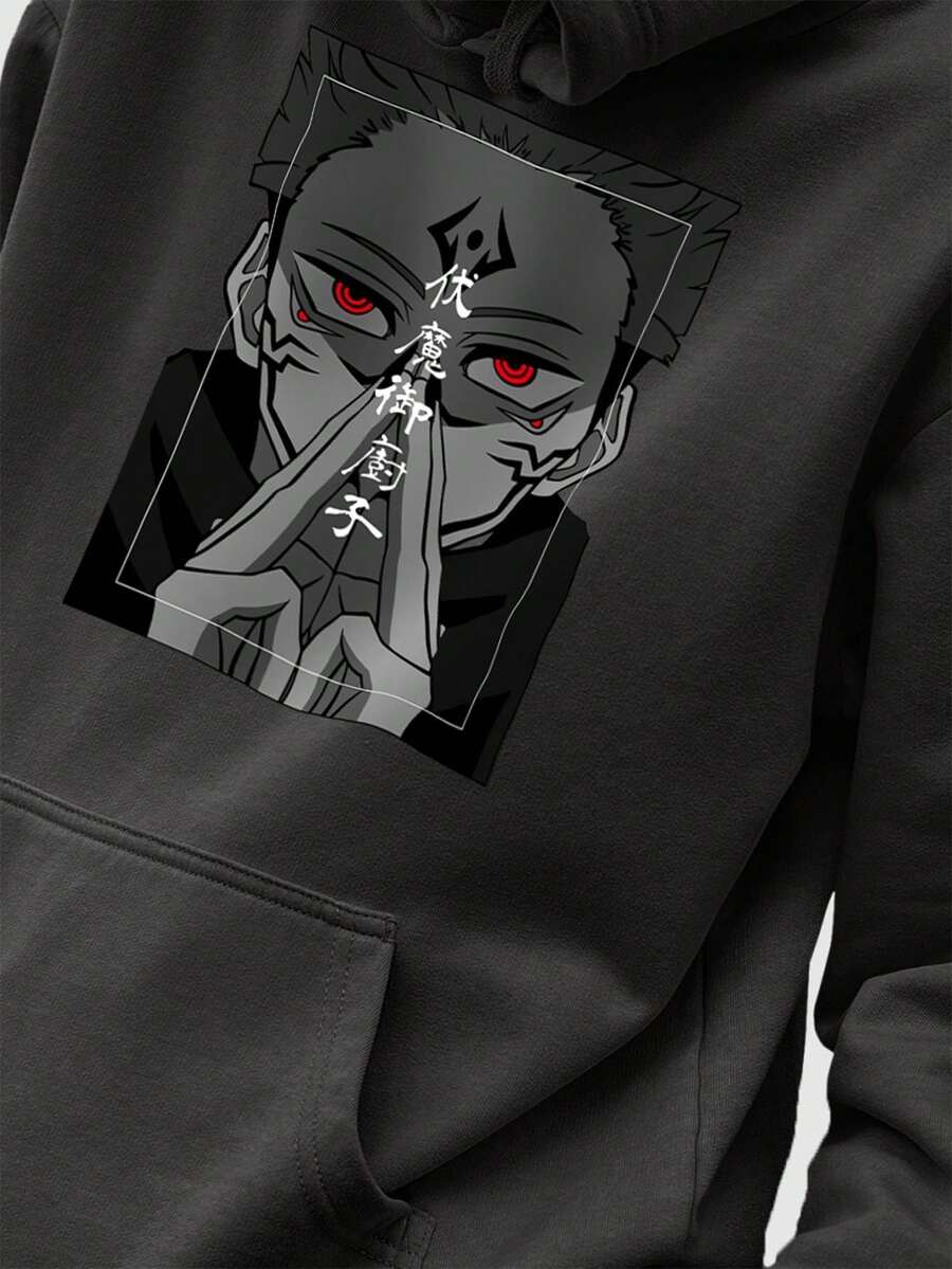 Men Hoodies - 黑色 - 查看 1
