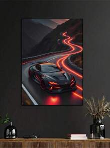 1 bucă poster din pânză din seria Racing, mașină, motocicletă, șofer de curse, poster retro, artă de perete, decorare perete, imprimare pânză, artă pânză, decorare baie, decorare camera de zi și cameră, fără cadru