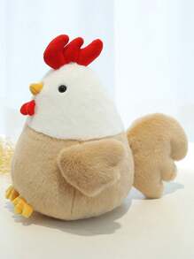 1 pieza Muñeca de peluche suave y adorable de pollo, muñeco de pollo y gallo de peluche suave y cómodo para calmar a los bebés, peluche de pollo, apto para escenas/fotos como decoración
