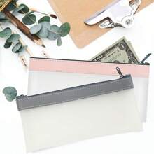 2 Pcs Money Bag, 7.7x3.7 Inch Money Pouch With Zipper For Cash,Bank Bags, Money Folder,Cash Holder For Coins,Cosmetics,Bills,Tool Etc. Back To School,Back To School,School Supplies