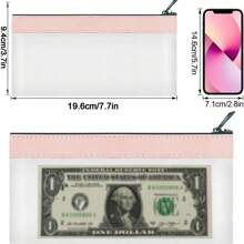 2 Pcs Money Bag, 7.7x3.7 Inch Money Pouch With Zipper For Cash,Bank Bags, Money Folder,Cash Holder For Coins,Cosmetics,Bills,Tool Etc. Back To School,Back To School,School Supplies