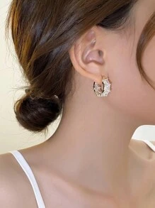 2 paires de Boucles doreilles carrées pour femmes, Boucles doreilles Clous plaquées or, Bijoux de soirée de mariage de demoiselle d\"honneur de mariée, Cadeaux pour les couples, Hommes et femmes Unisexe, Anniversaire d\"anniversaire de petite amie ou épouse