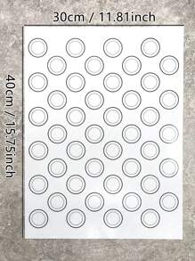 Cippes 1入組矽膠烤箱墊，可重複使用防黏墊烘焙工具帶有44個刻痕，適用於餅乾、糕點、面包、松餅、翻糖，顏色為白色 - 黑與白 - 查看 10